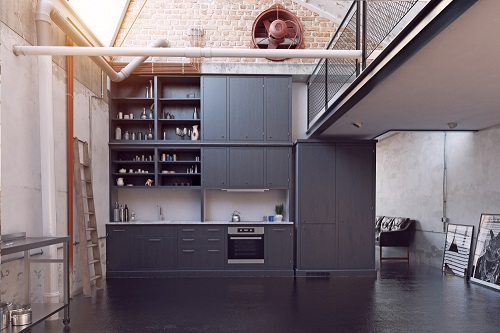 Cucina stile industriale colore grigio