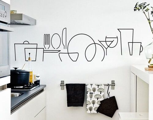 Esempio di parete decorata in cucina