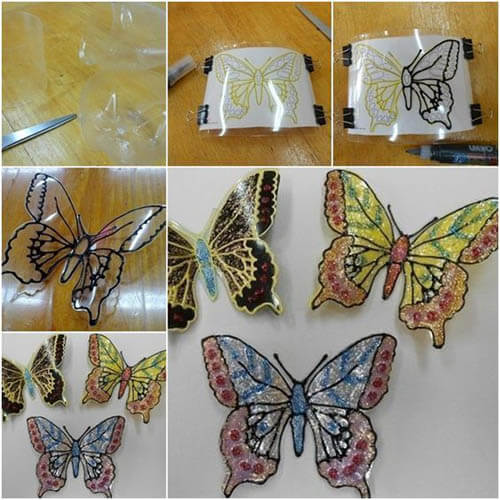 Potete creare farfalle con delle bottiglie di plastica