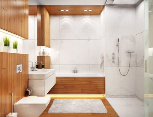 Trasformare il bagno in uno spazio relax: l'uso del legno