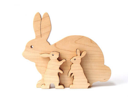 animaletti in legno conigli scolpiti nel legno