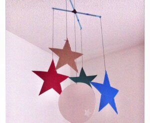 Galassia di stelle per decorare la stanza dei bambini.
