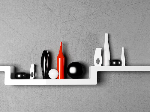composizione di varie tipologie di vasi dal design minimalista
