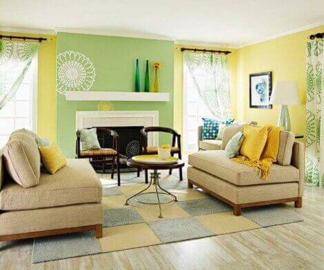 Il rapporto tra verde e giallo nell'interior design 
