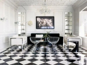 Pavimento a scacchi: stile e coerenza decorativa