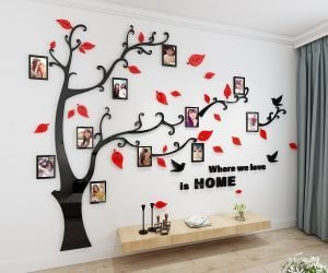 Decoratieve stickers in vorm van boom boom met fotolijstjes