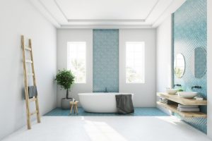 De tegels van je badkamer verven in zeegroen
