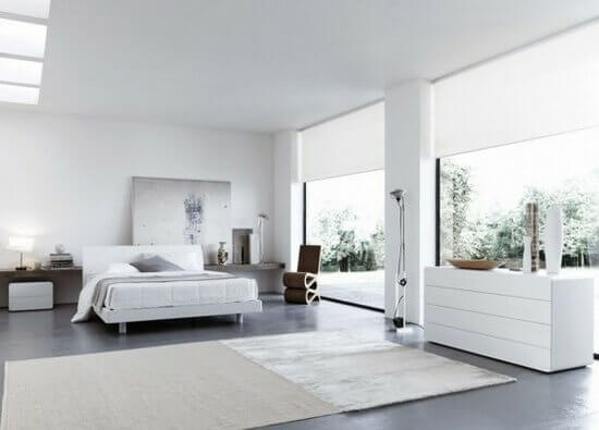 Wit met grijze slaapkamer
