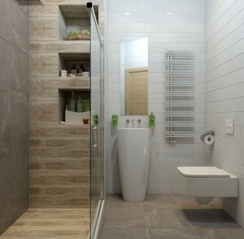 Kleine badkamer in een appartement