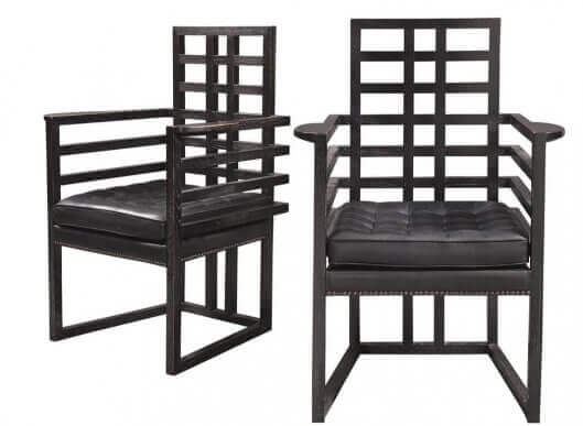 Donkere raster stoelen