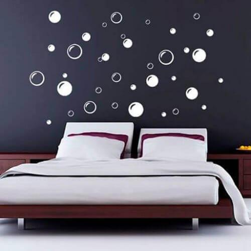 Slaapkamer met bubbels muurstickers