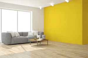 Duas formas de decorar a sala com amarelo
