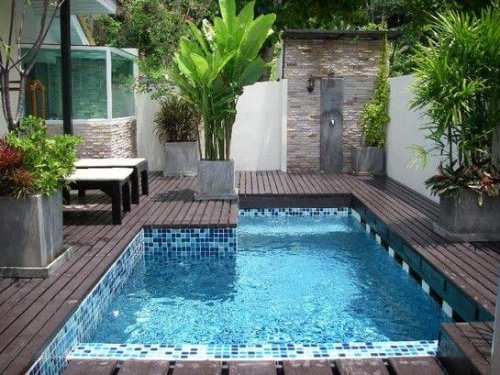 piscina e jardim