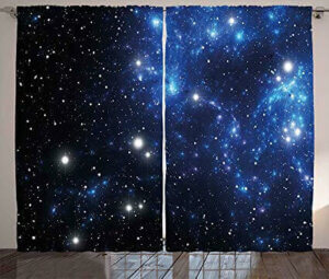 evinizde astronomi teması için yıldızlı perdeler