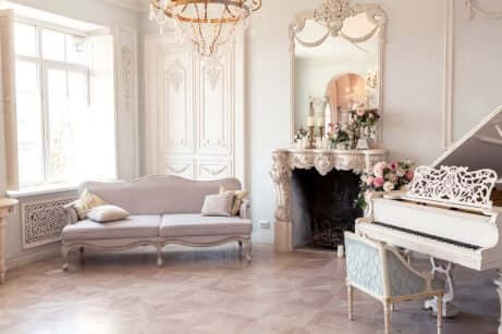 pastel pembe çiçekli shabby mobilya salon