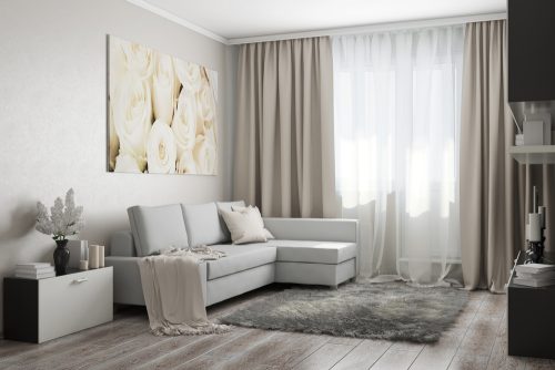 Grey tones in white classic decor.