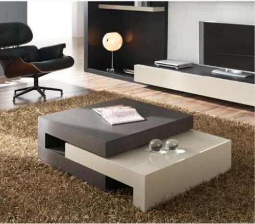 Two tone double surface coffee table