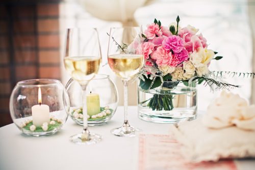 flowers on table