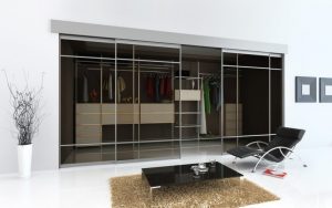 Glass sliding door.