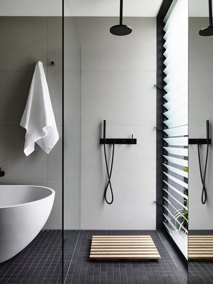 A shower and a bathtub.