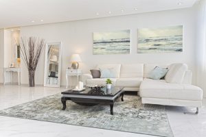 all-white living room