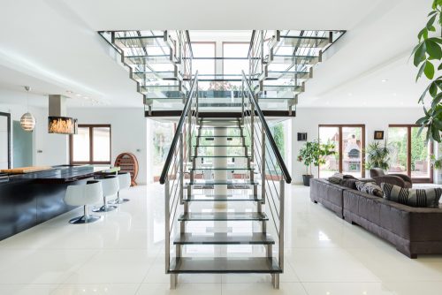 glass staircase