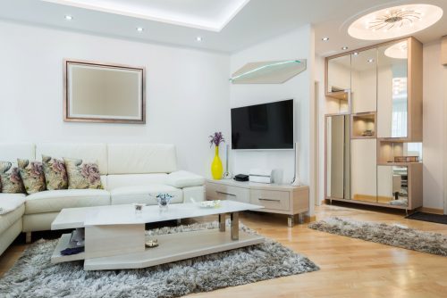 Designer living room clean straight lines