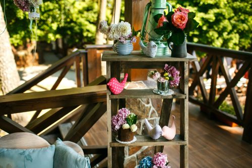 decorative stairs in garden