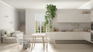 Natural elements like plants are a common sight in the Nordic style kitchen