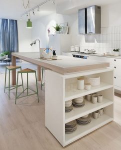 You can add a cart to make the most of all the space in your open plan kitchen.