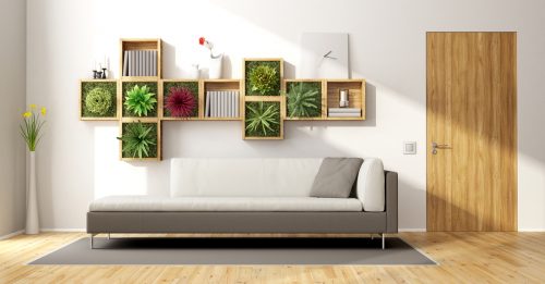 A stylish wall using a vertical garden