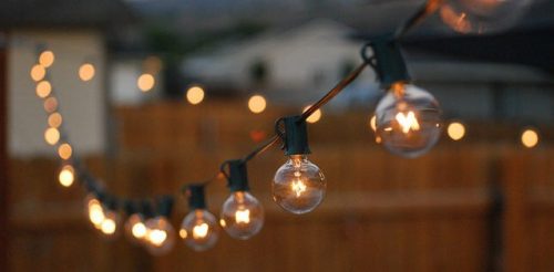Strings of light bulbs can add to the ambiance of the room