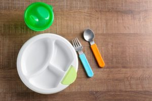 Plates that are divided into different sections are our favorite children's dinnerware.