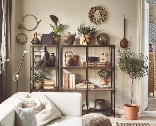 Use shelving units from IKEA to decorate your home