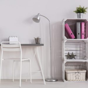 Floor work lamps will help you save space.