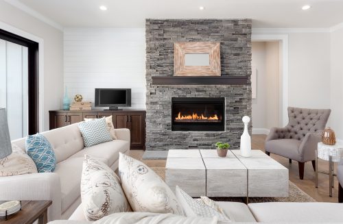 Modern fireplace mantel