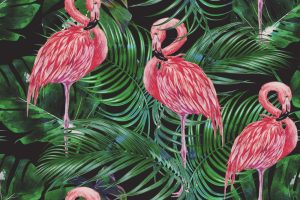 Exotic animal motifs are usually combined with the tropical decor style.
