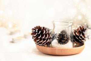 Use pine cones to create a beautiful fall centerpiece.