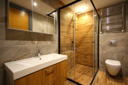 Glass shower enclosure