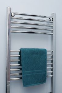 Towel racks come in many different forms and are a great way to keep your bathroom organized.