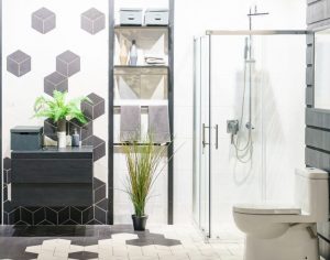 Using parallel lines in the layout of your small bathroom will make it seem bigger.