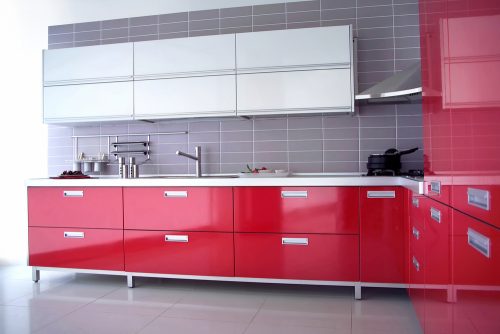 Bright kitchen red
