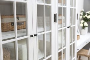 If you have glass cabinets, you need to make sure you keep them well-organized.