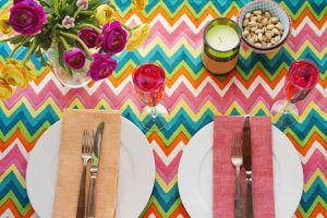 colorful linen tablecloth