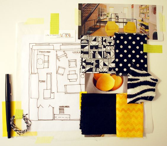 Design mood boards can help inspire new projects.