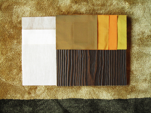 Using fabric samples for design mood boards can help give the design more direction.