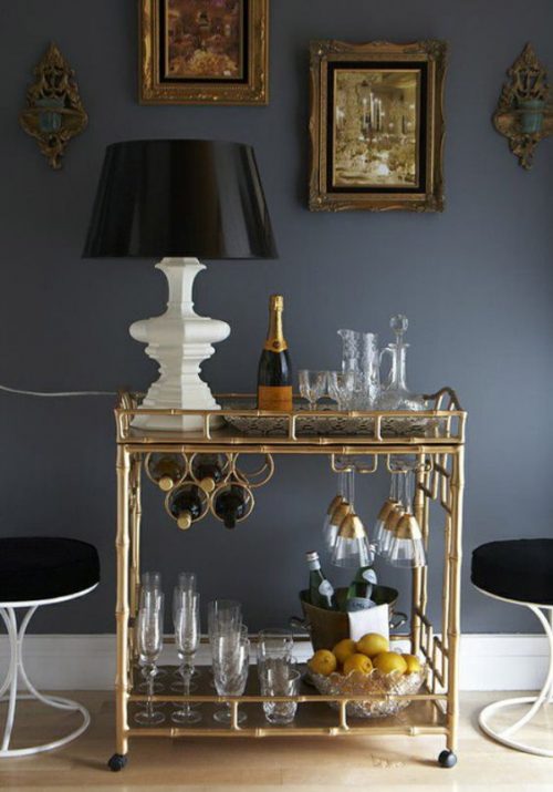 Mini bar serving cart