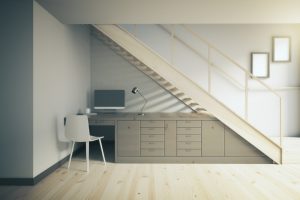 mini office under the stairs