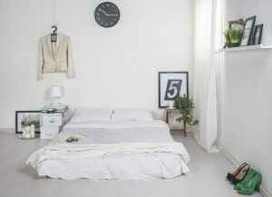 Minimalist beds should match the decor in the rest of the room.