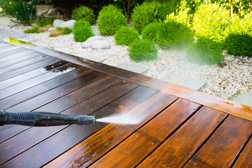 Cleaning off all the winter grime is important for getting the perfect deck.